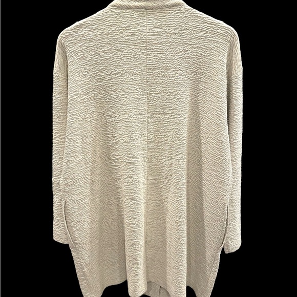 NWT Eileen Fisher Tencel Jacquard Wrap Coat Textured Knit Notch Collar Sz S/P - Picture 6 of 13